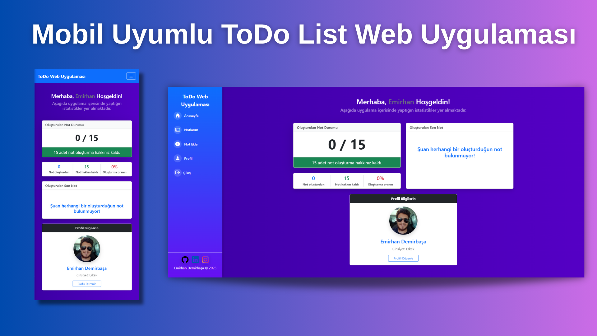 ToDo List Responsive Web Uygulaması